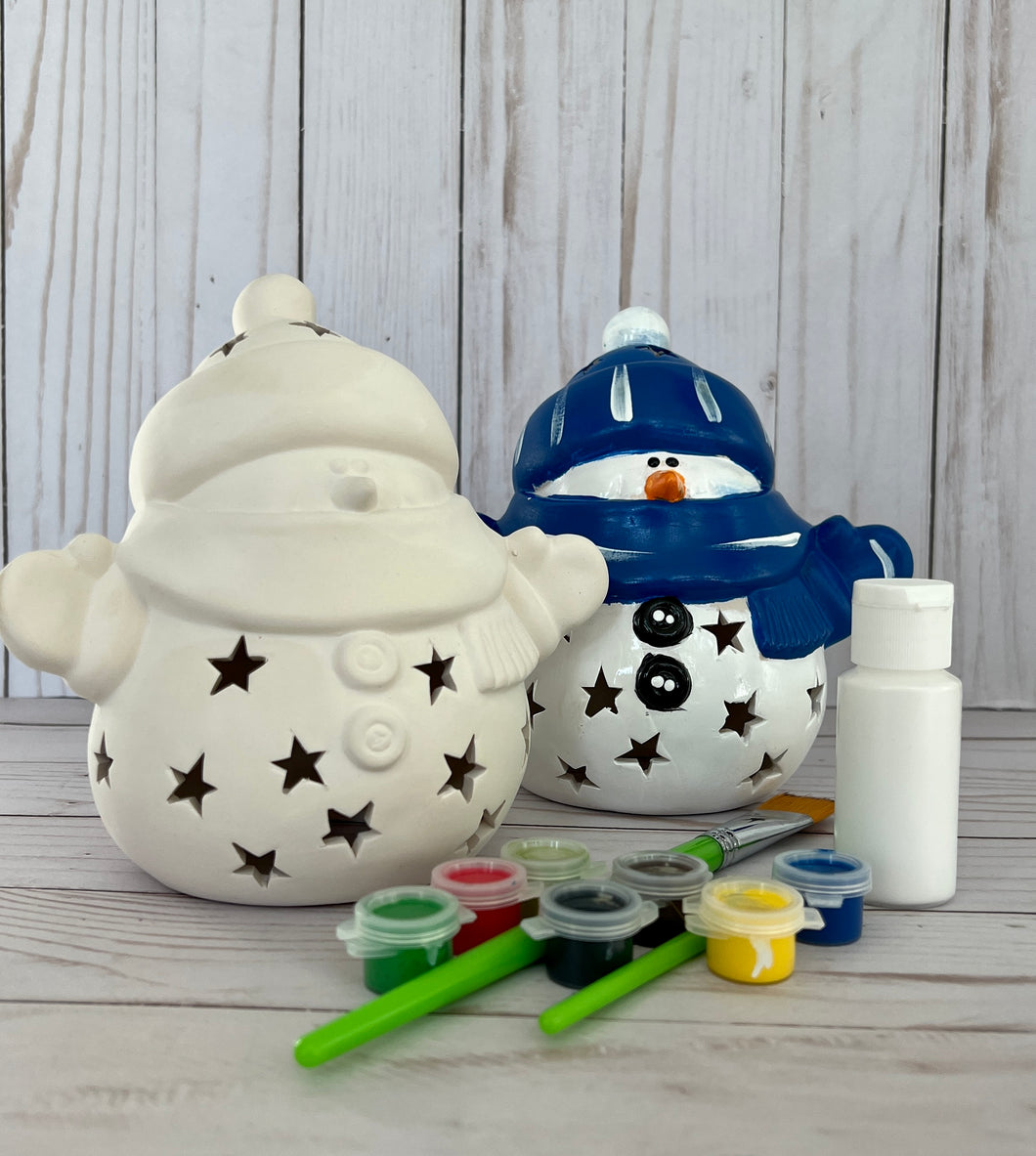 Ceramic  Snowman  Complete Art Kit