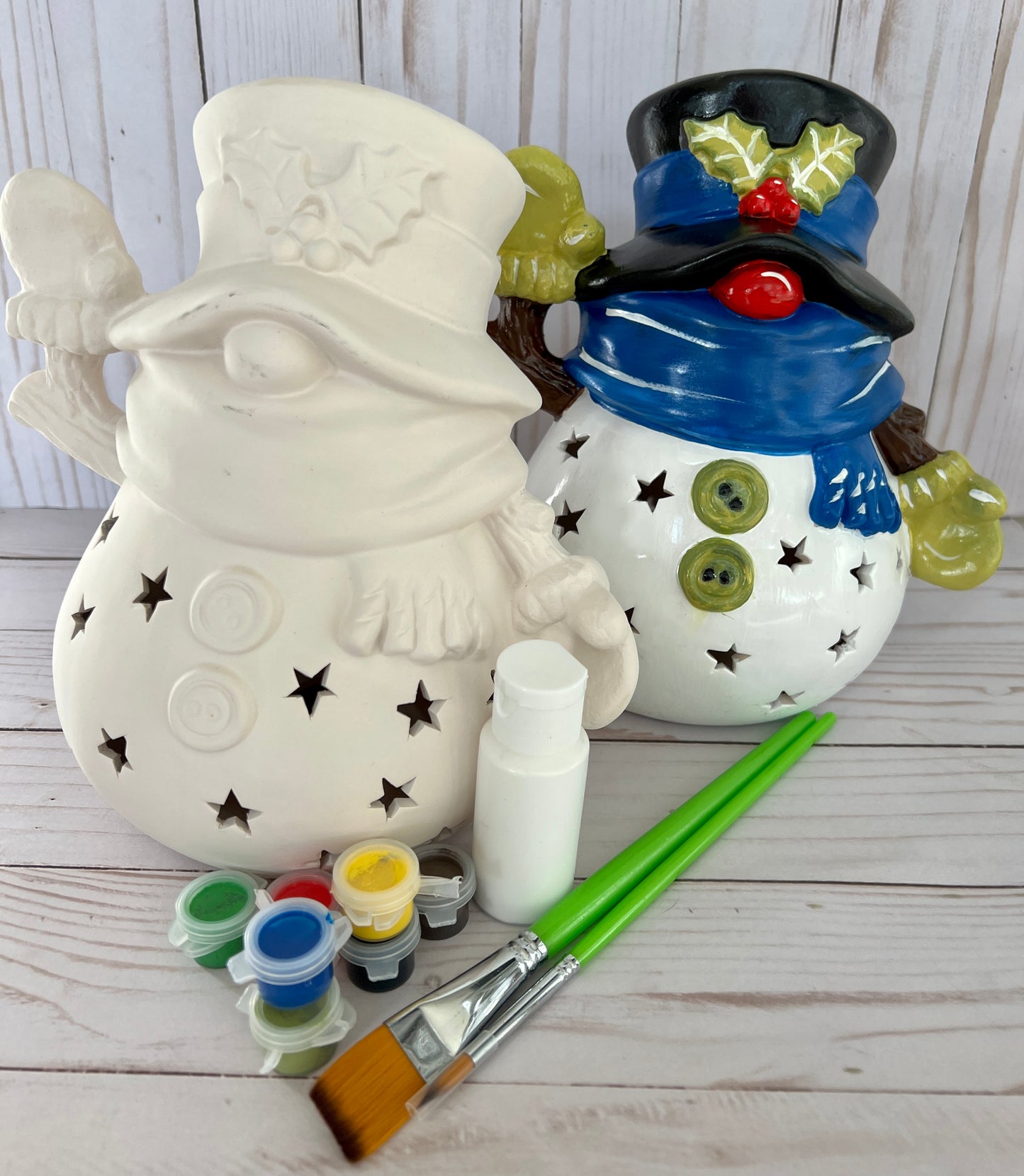 Ceramic  Snowman  Complete Art Kit