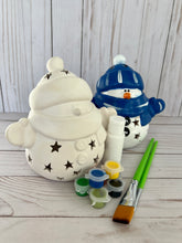 Load image into Gallery viewer, Ceramic  Snowman  Complete Art Kit

