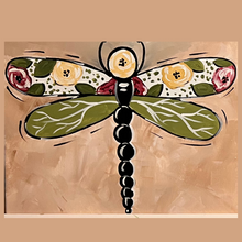 Load image into Gallery viewer, Boho Floral DragonFly Complete Art Kit

