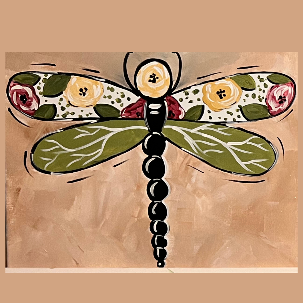 Boho Floral DragonFly Complete Art Kit