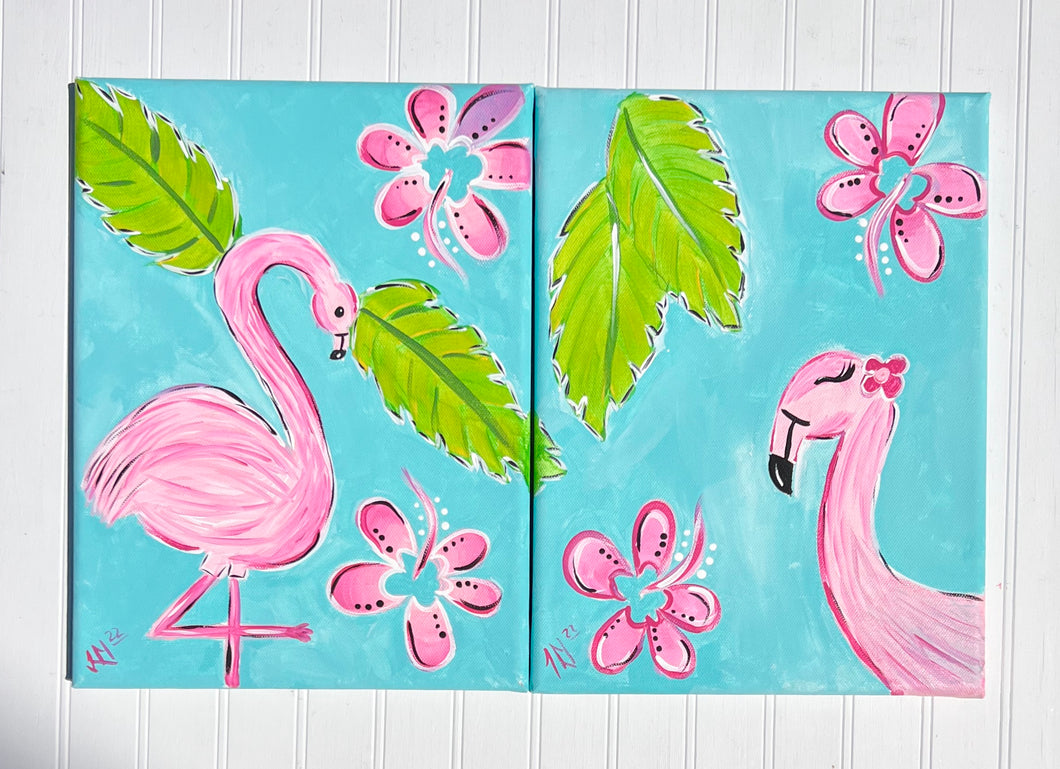 Mommy and Me Tropical Beach Flamingo Art Kits