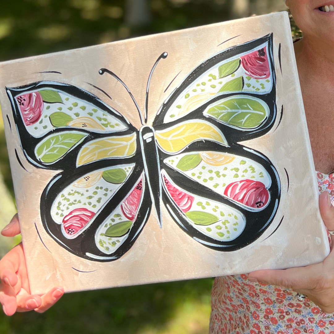 Floral Boho Dragon Fly Acrylic Painting Video Tutorial