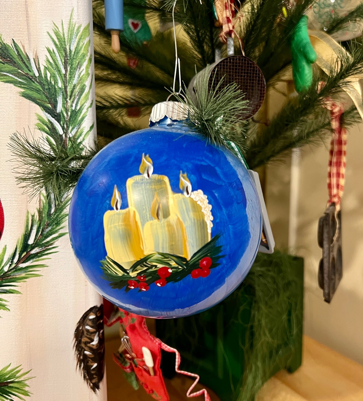 Learn to Paint Ornament Step by Step GuideCandle Christmas Ornament