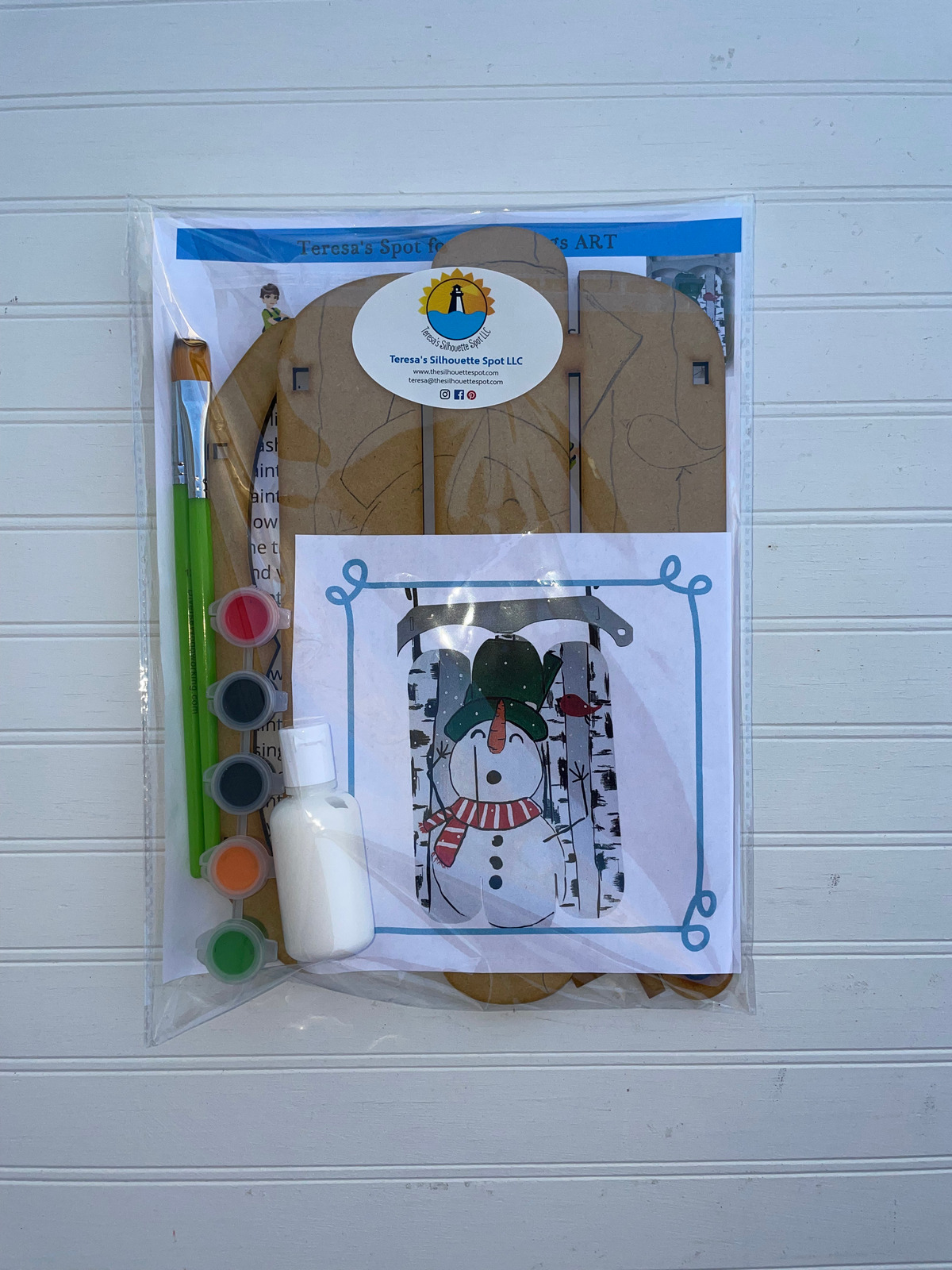 DIY Snowman Face Sled Art Kits for Kids and Adults
