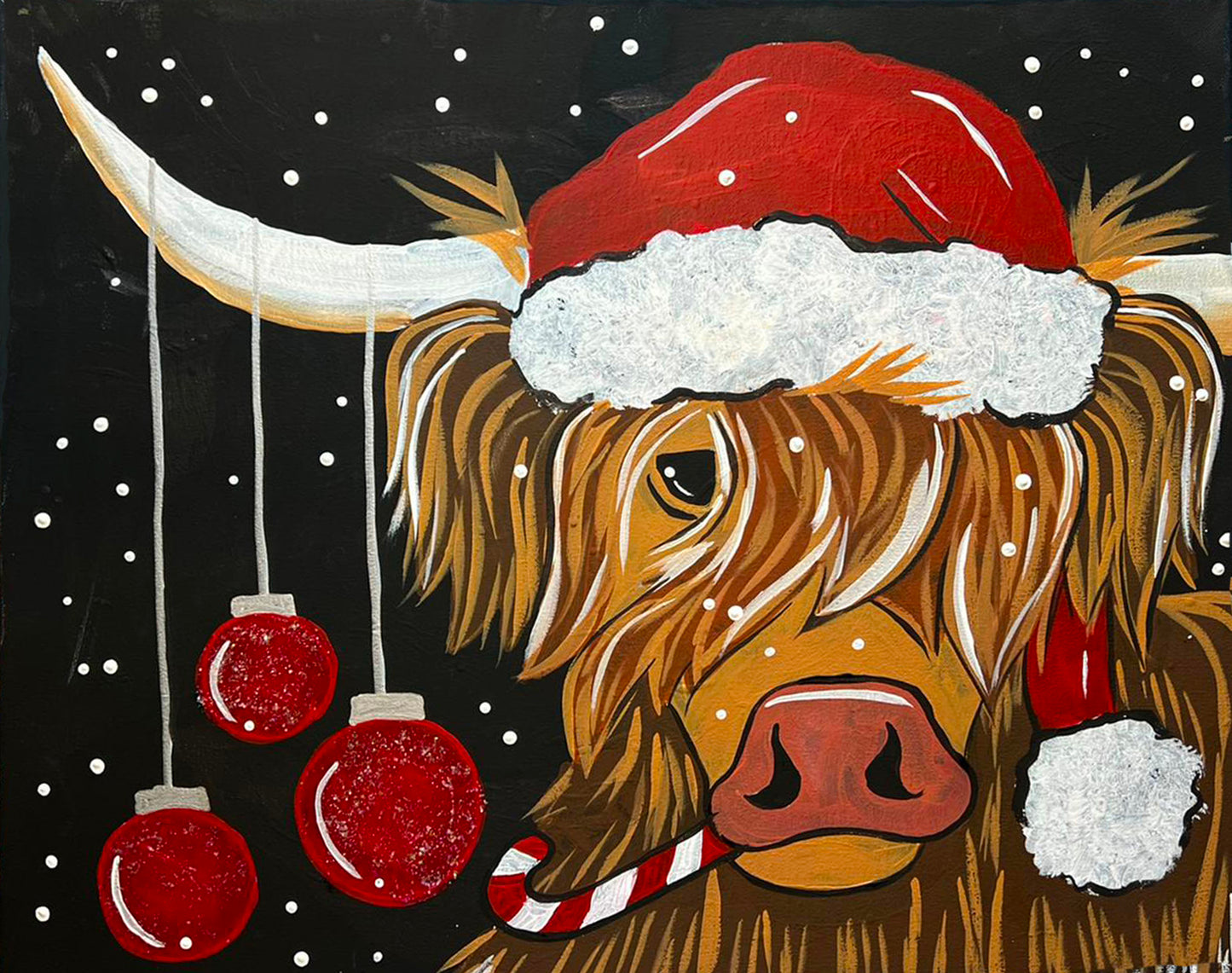 Highlander Cow Video Tutorial for Paint Night Holiday Party