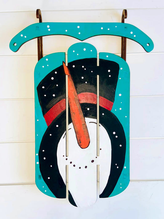 DIY Snowman Face Sled Art Kits for Kids and Adults