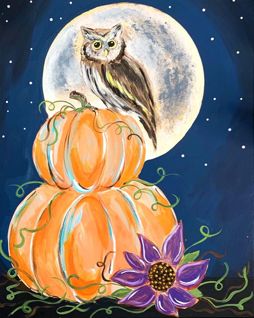 Owl Harvest Complete Fall Art Kit For at Home Art Party