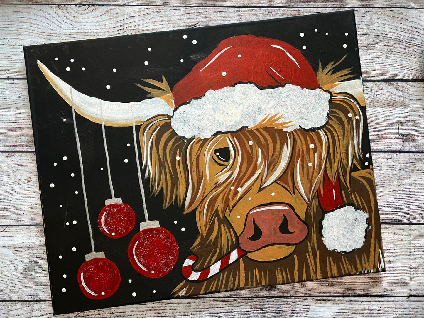 Highlander Cow Video Tutorial for Paint Night Holiday Party