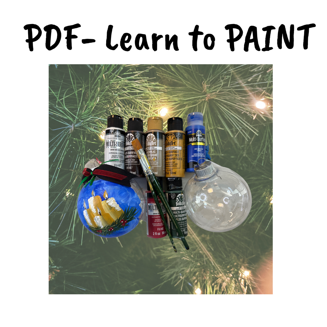 Learn to Paint Ornament Step by Step Guide-Candle  Christmas Ornament