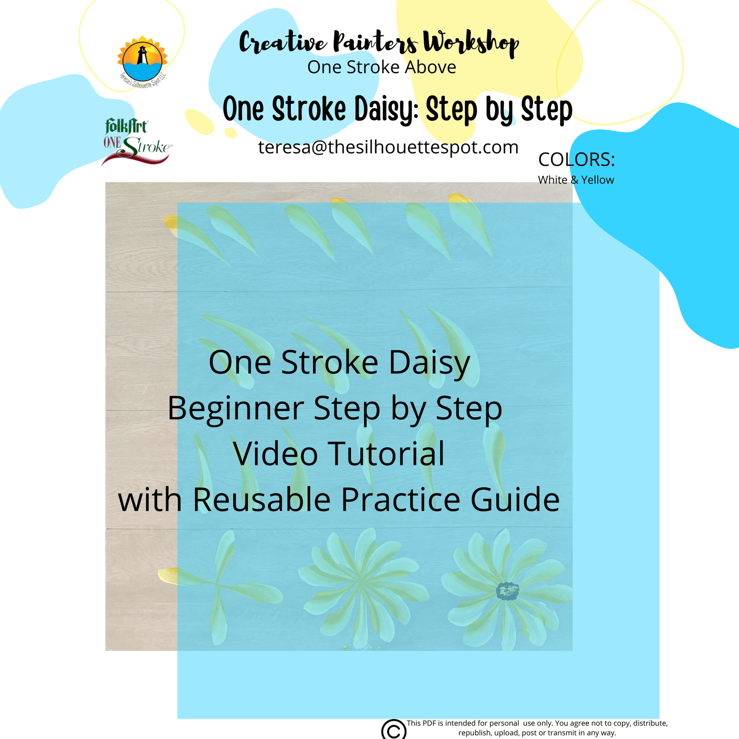 Beginner One Stroke Paint Tutorial -Step by Step Donna Dewberry One Stroke Daisy