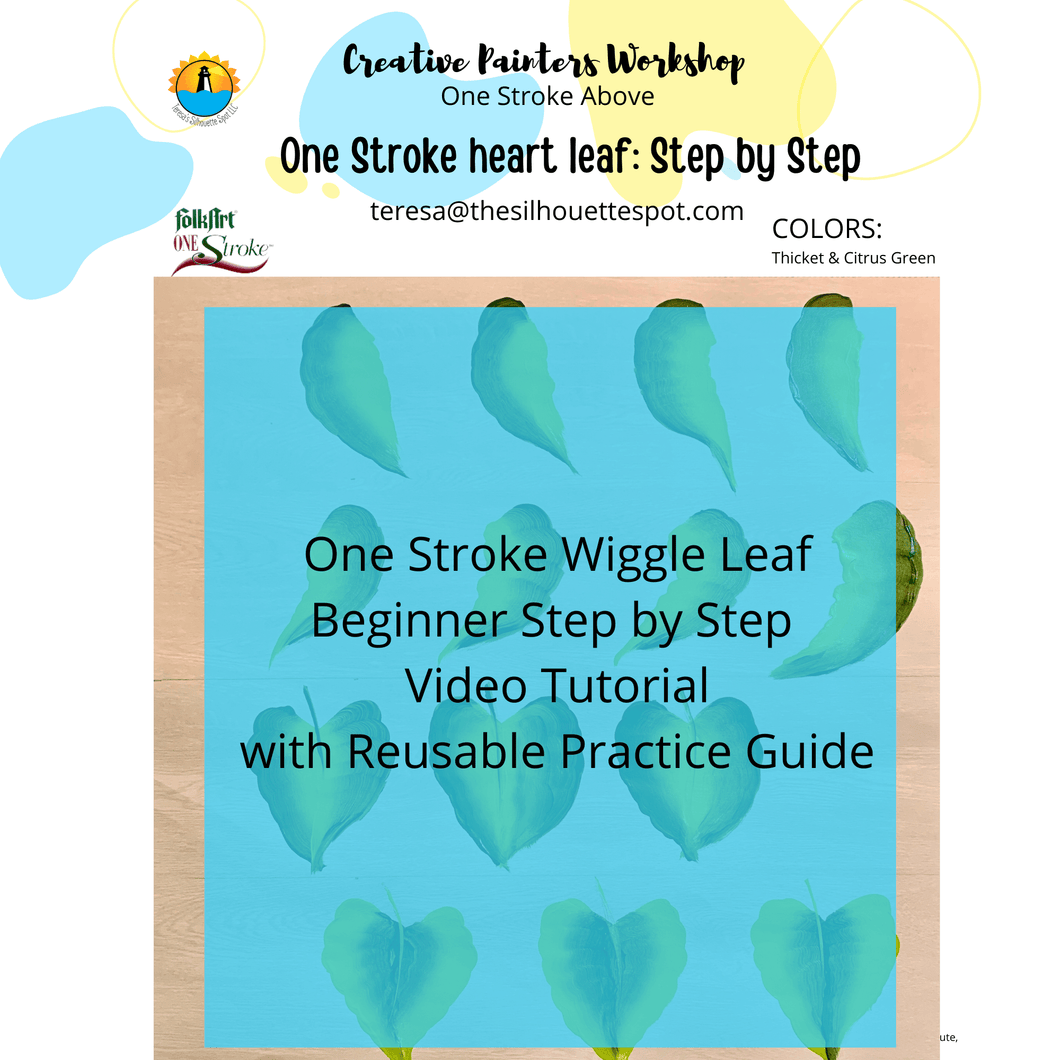 One Stroke Beginner Video Art Lesson-Wiggle leaf
