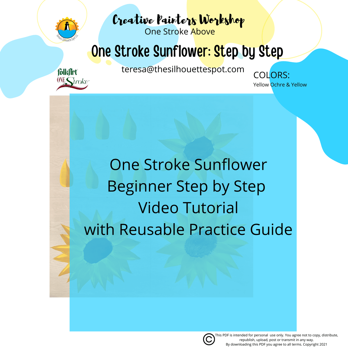 Beginner One Stroke Paint Tutorial - Step by Step Donna Dewberry One Stroke Sunflower