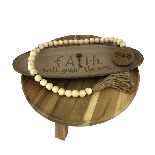 Oval Decorative Tray: Faith