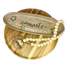 Load image into Gallery viewer, Namaste Oval Gray Trinket Tray
