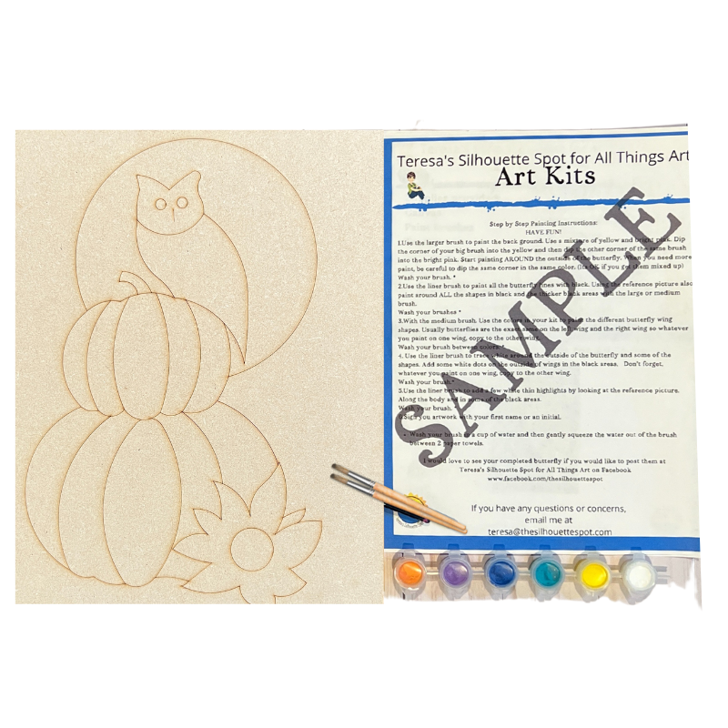 Owl Harvest Complete Fall Art Kit For at Home Art Party