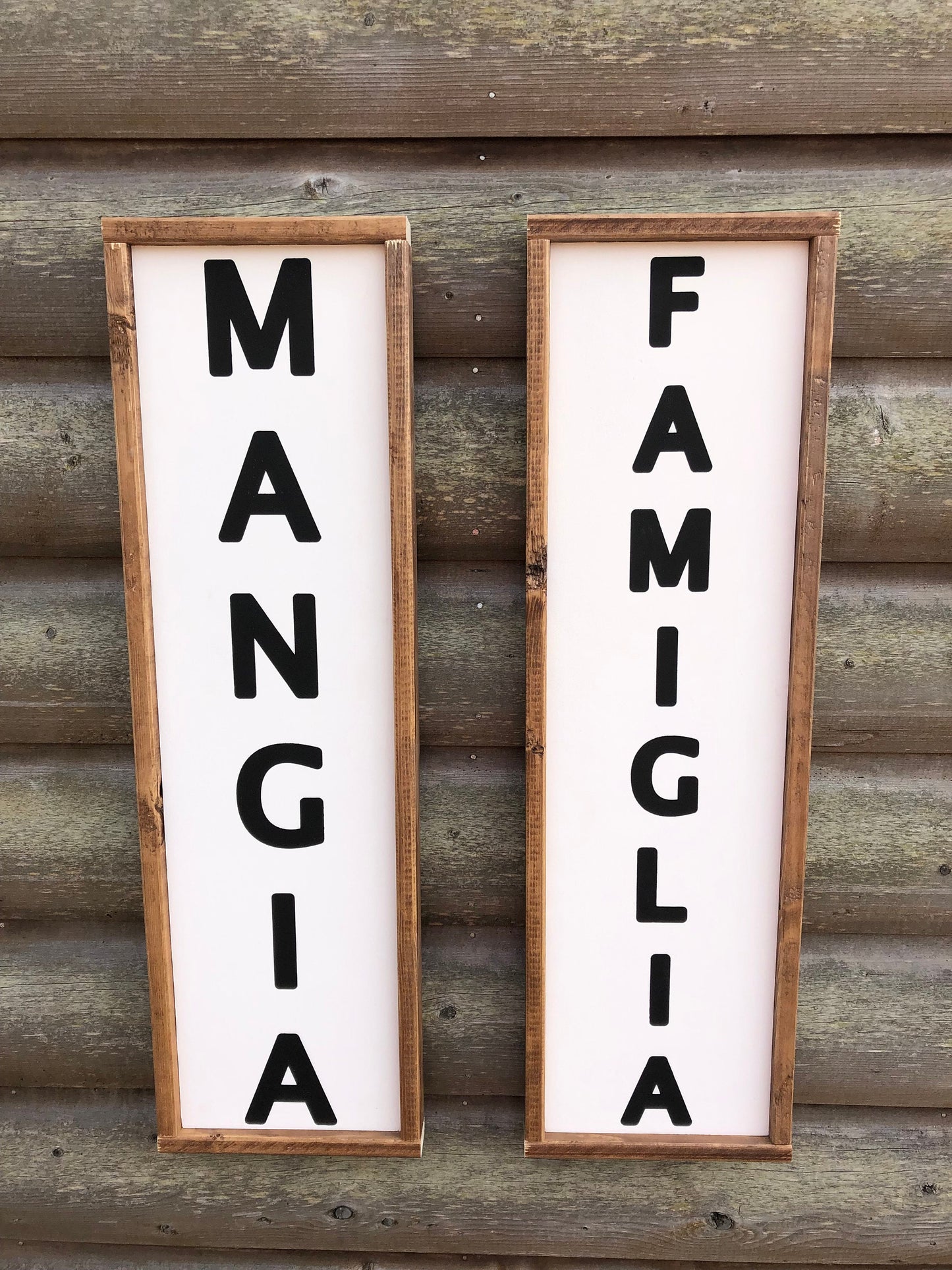 Mangia Eat Ethnic Farmhouse Rustic Wall Decor Hand painted Sign