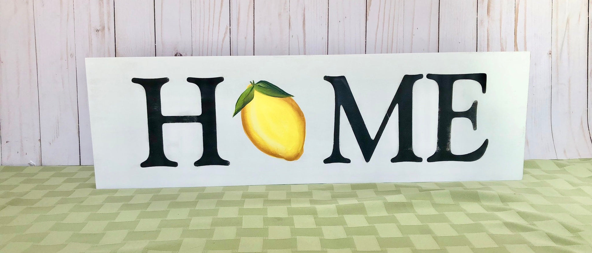Lemon Hand Painted Farmhouse Rustic HOME Sign