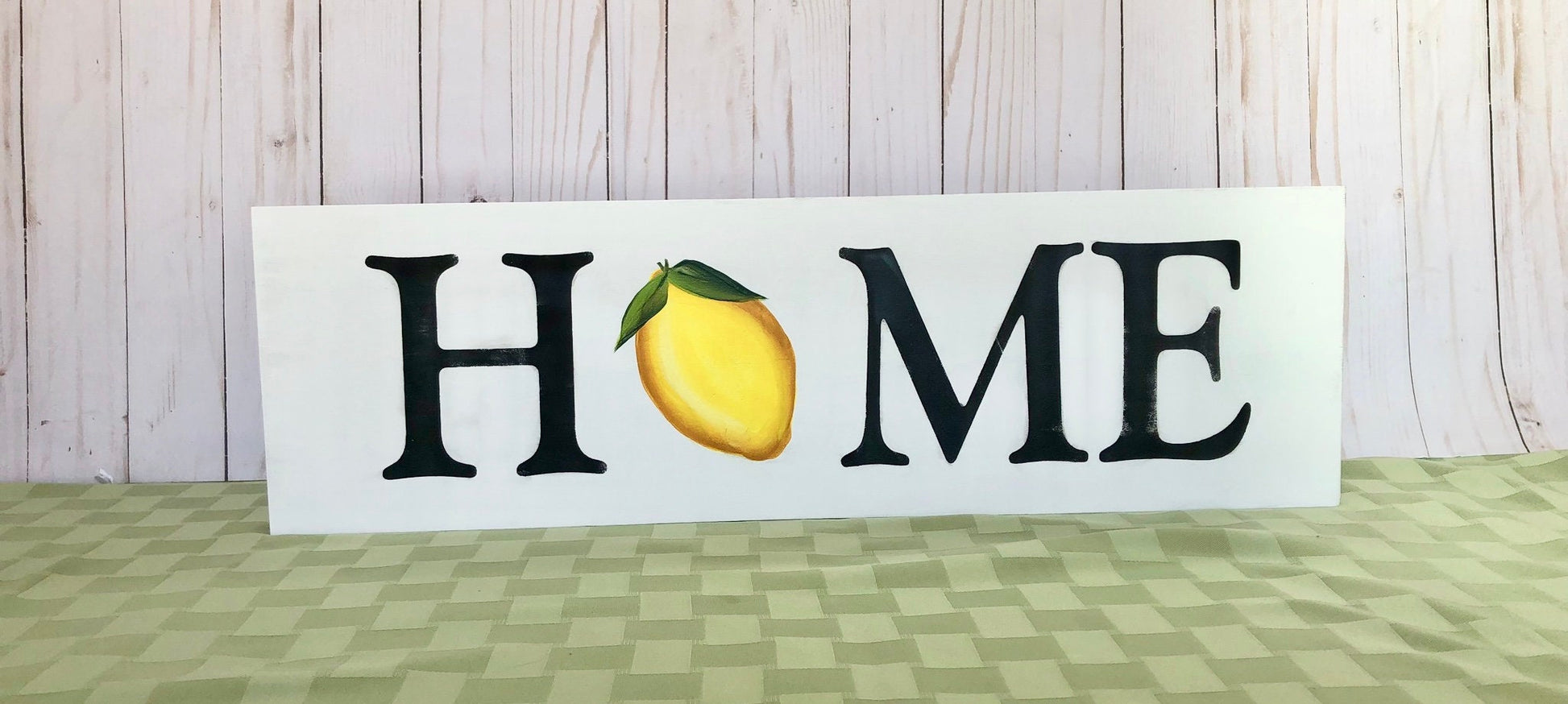 Lemon Hand Painted Farmhouse Rustic HOME Sign