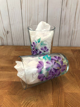 Load image into Gallery viewer, Wildflowers Hand Painted Purple and Teal Pint Glasses
