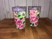 Load image into Gallery viewer, Wildflower Hand Painted Pint Glasses 16 oz. Pink and Green pattern Florals

