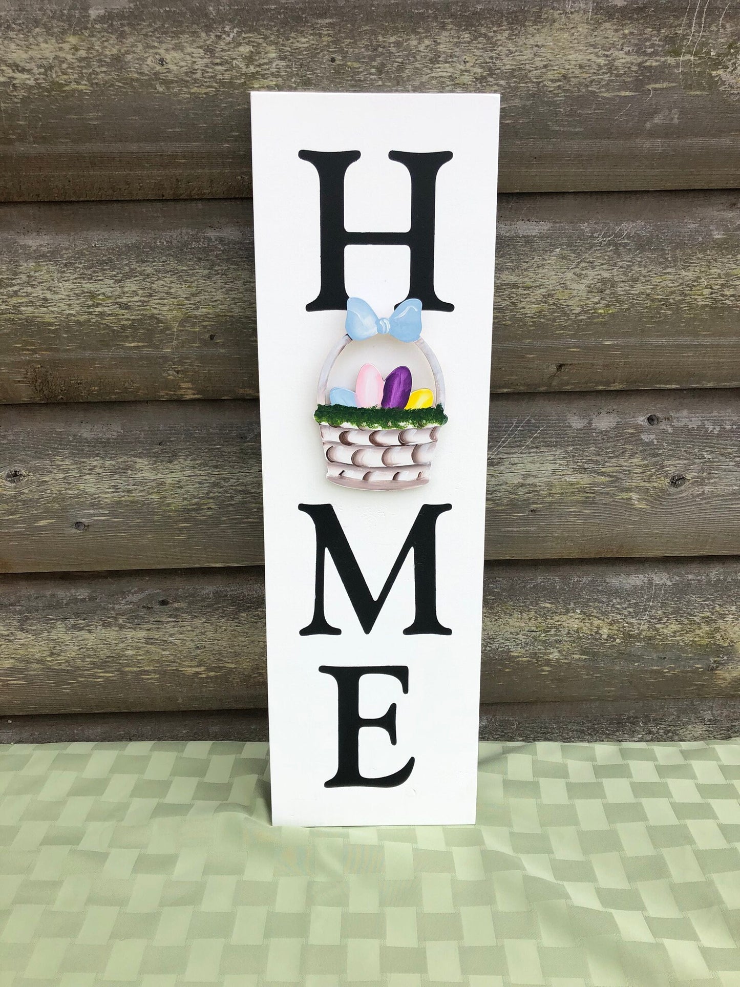 Home Sign with 6 Changeable Holiday hand painted Wood Cutouts.