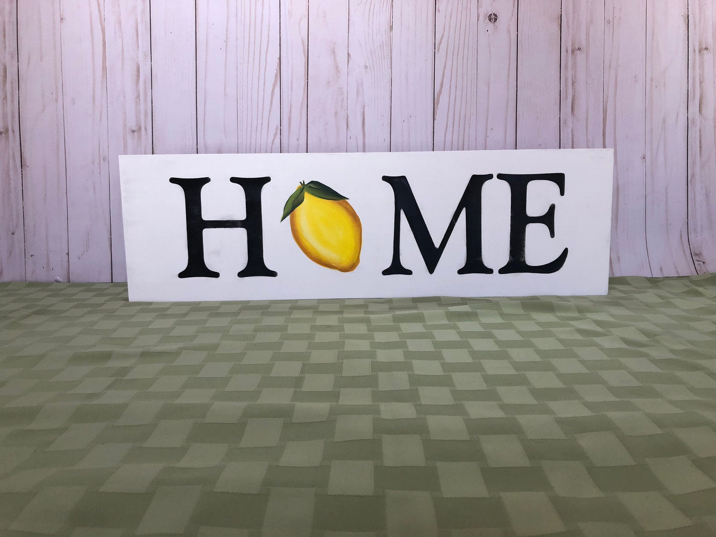 Lemon Hand Painted Farmhouse Rustic HOME Sign