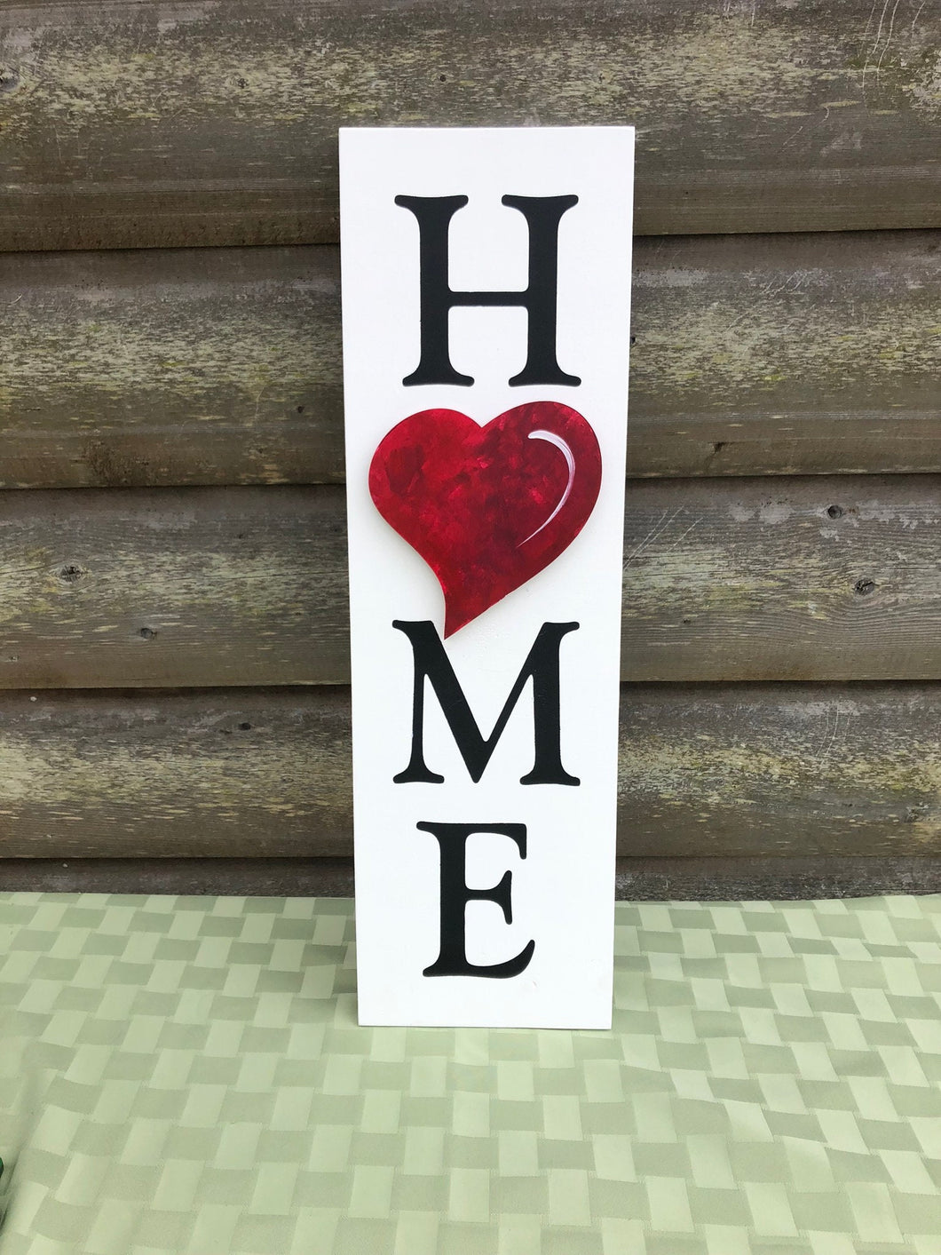 Home Sign with 6 Changeable hand painted Seasonal Wood Cutouts.