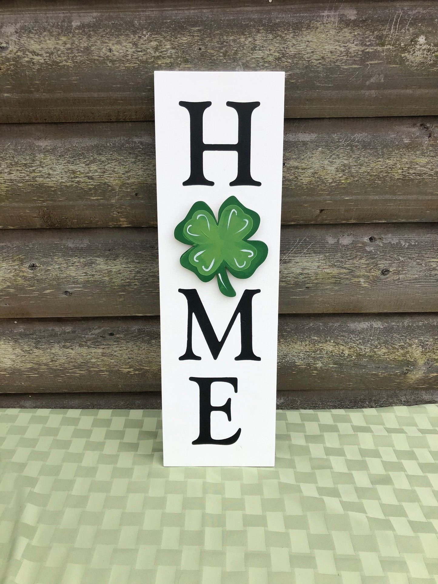 Home Sign with 6 Changeable Holiday hand painted Wood Cutouts.
