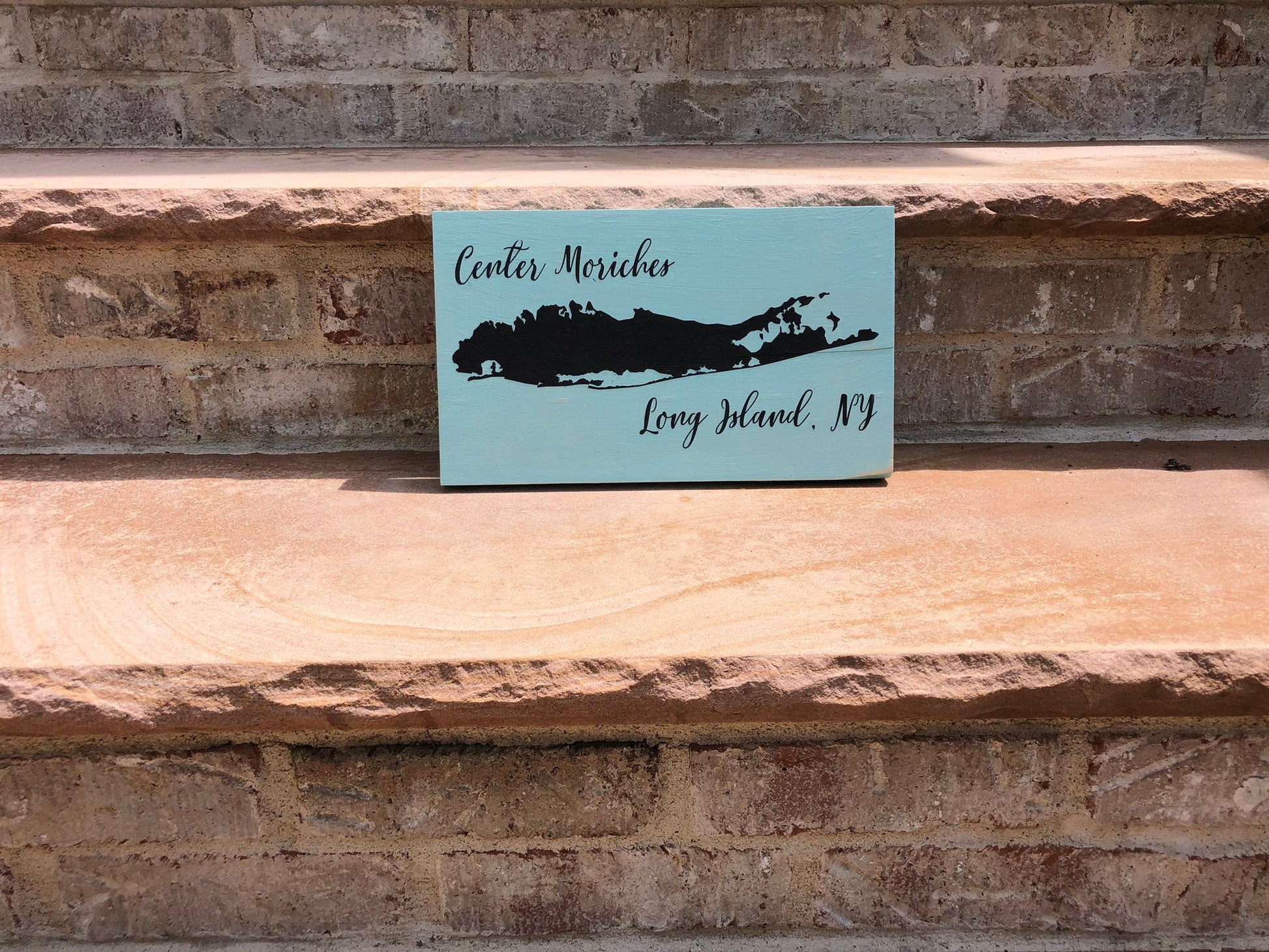 Long Island, NY MAP Rustic Wood Sign-personalized