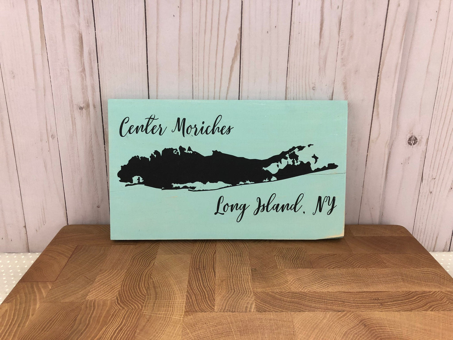 Long Island, NY MAP Rustic Wood Sign-personalized