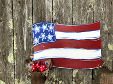 Load image into Gallery viewer, Patriotic USA American Flag Wood Door Hanger
