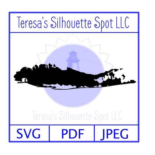 Long Island, New York Map SVG Cut File 