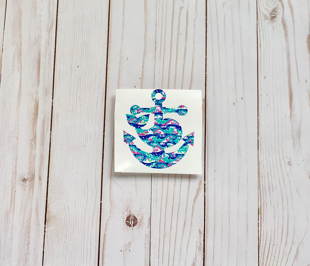 Whale Anchor Beach Window Decal