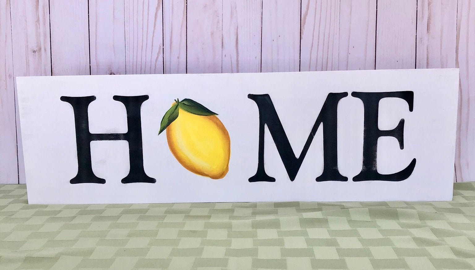 Lemon Hand Painted Farmhouse Rustic HOME Sign