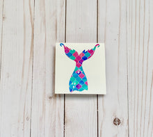 Load image into Gallery viewer, Mermaid  Tail Vinyl Car Decal, Window Decal for Beach Lover, Sparkleberry pattern vinyl
