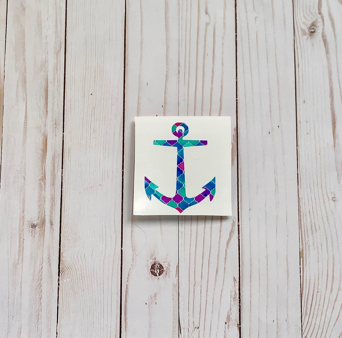 Window Decal for Beach Lover,Anchor Sticker, Nautical Car Sticker, Sparkleberry Pattern Vinyl