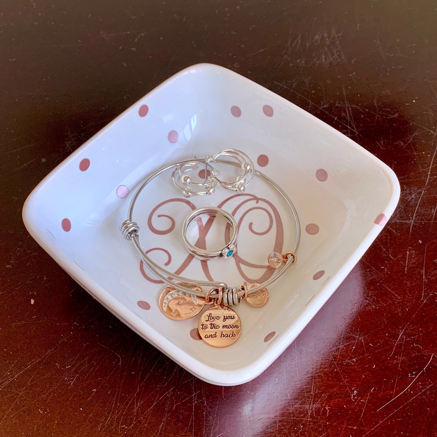 Jewelry Dish for Rings and Things with Hugs and Kisses