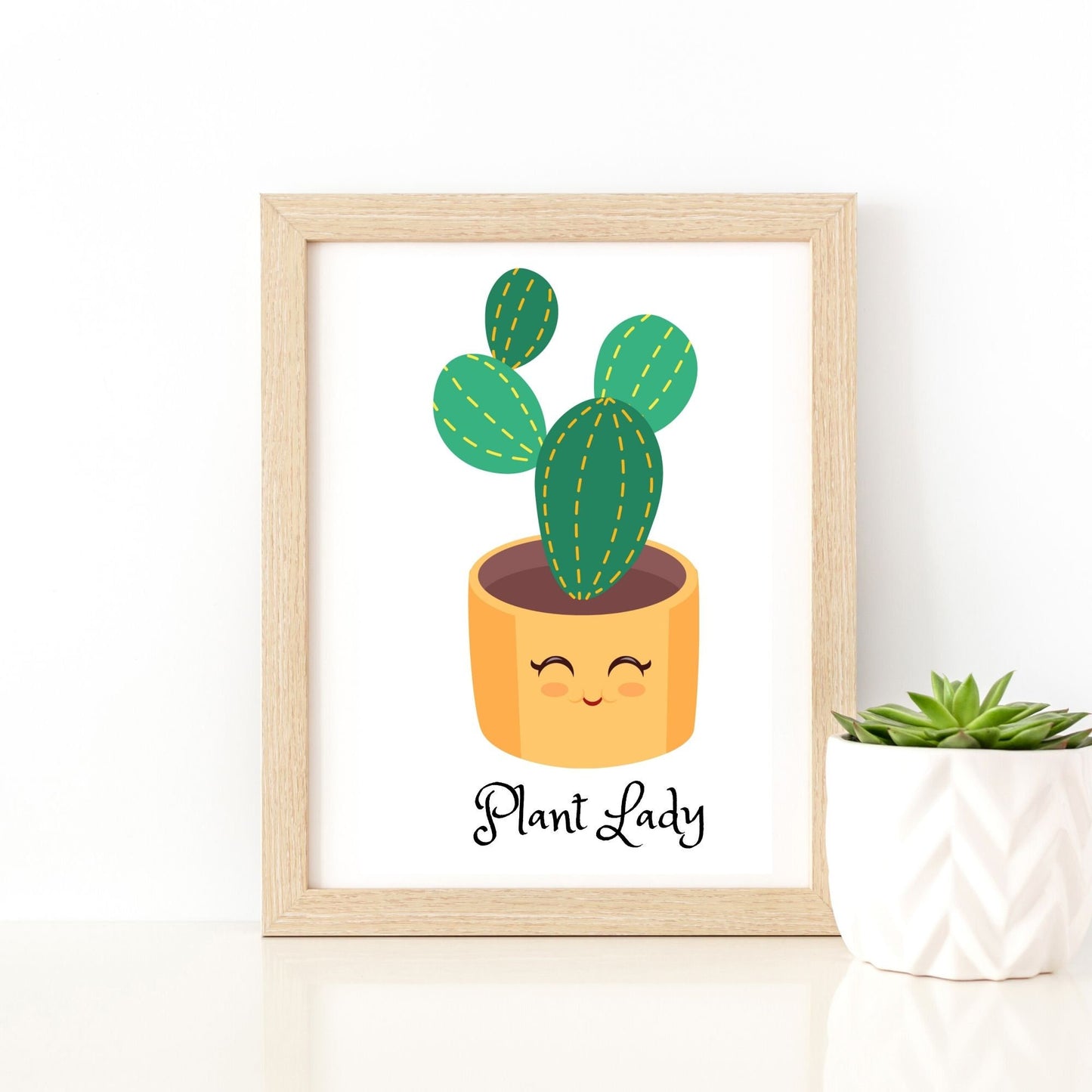 Printable Succulent Digital Art work- Plant Lady