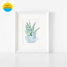 Load image into Gallery viewer, Succulent Watercolor Printable Affordable Digital  Art
