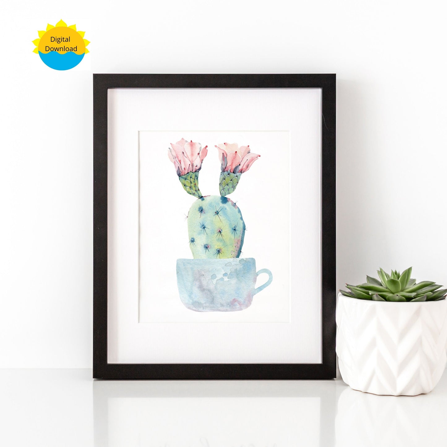 Succulent Watercolor Affordable Digital Art Printable