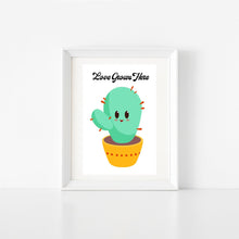 Load image into Gallery viewer, Love Grows Here-Simple Succulent Wall Decoration Digital Download Printable
