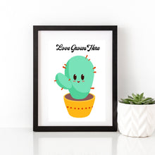 Load image into Gallery viewer, Love Grows Here-Simple Succulent Wall Decoration Digital Download Printable
