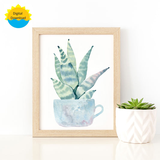 Succulent Watercolor Printable Affordable Digital  Art