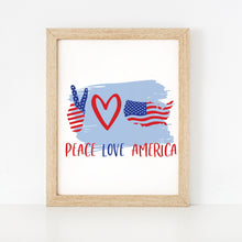 Load image into Gallery viewer, Peace Love America Patriotic Download Digital Art
