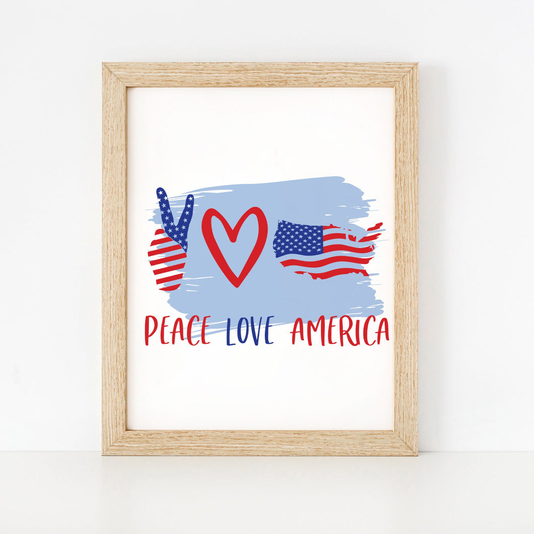 Peace Love America Patriotic Download Digital Art