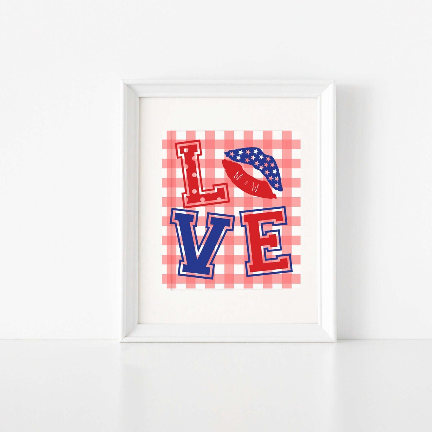 Buffalo Plaid 4th of July Digital LOVE ~ Red, White and Blue