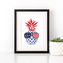 Load image into Gallery viewer, Patriotic Summer Pineapple with Sunglasses Digital Art
