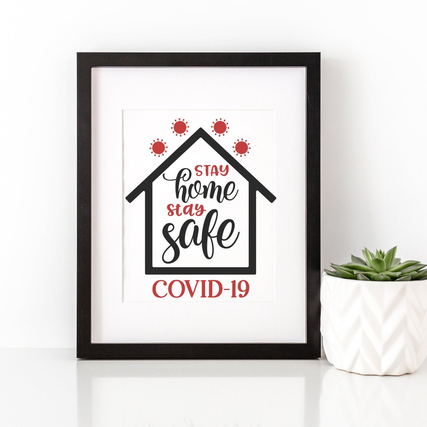 Stay Home and Safe COVID Printable~Social Distancing Sign