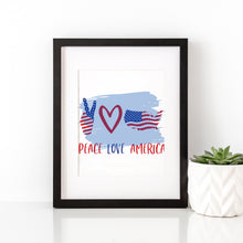 Load image into Gallery viewer, Peace Love America Patriotic Download Digital Art
